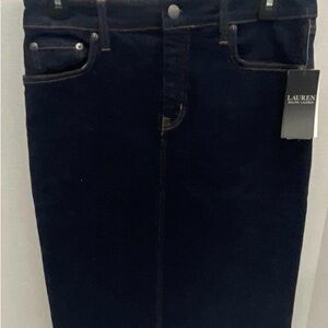 Lauren Ralph Lauren Women's Dark Blue Denim Skirt (4) NWT